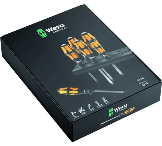 Набор силовых отверток Wera, подставка, 6 предметов, WE-018282