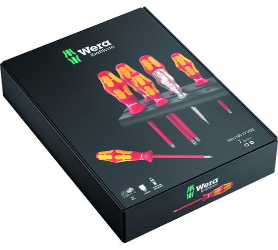 Набор диэлектрических отверток 1000 V 160I/165I/7 SATZ 7TLG. WERA WE-006148