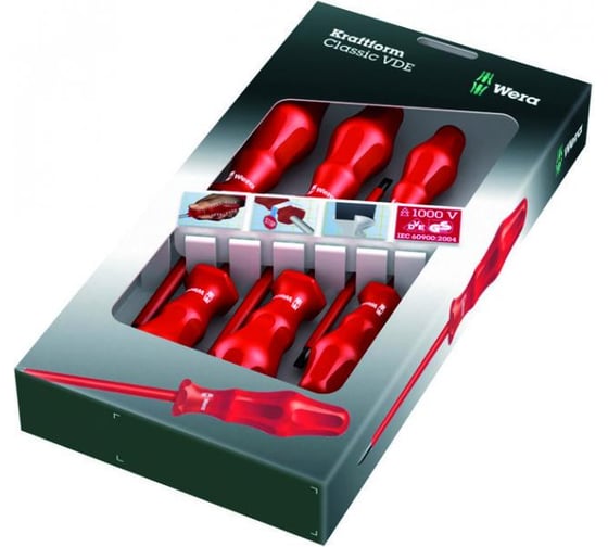 Набор диэлектрических отверток 1000 V 1760i/65i/6 SATZ 6TLG / 6 PCS WERA WE-031283 1