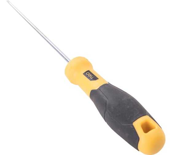 Шлицевая отвертка DELI SL3х100мм DL6331001 Cr-V, магнит, TPR+PP ручка 98346 1