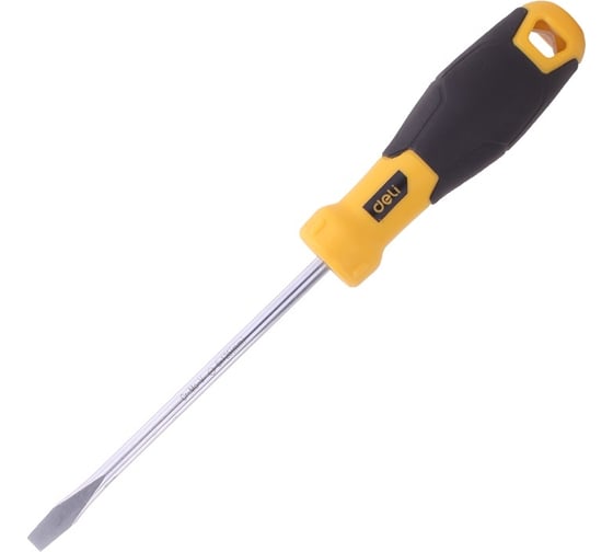 Шлицевая отвертка DELI SL6х150мм DL6361501 Cr-V, магнит, TPR+PP ручка 98355 1