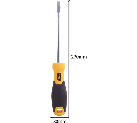 Шлицевая отвертка DELI SL6х150мм DL6361501 Cr-V, магнит, TPR+PP ручка 98355