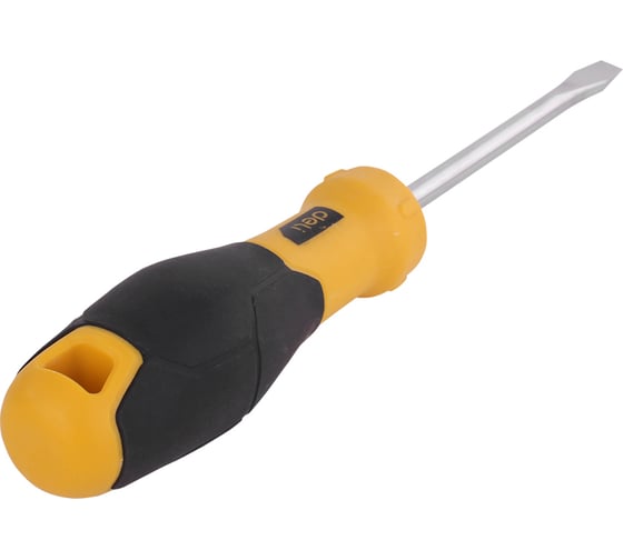 Шлицевая отвертка DELI SL6х100мм DL6361001 Cr-V, магнит, TPR+PP ручка 98353