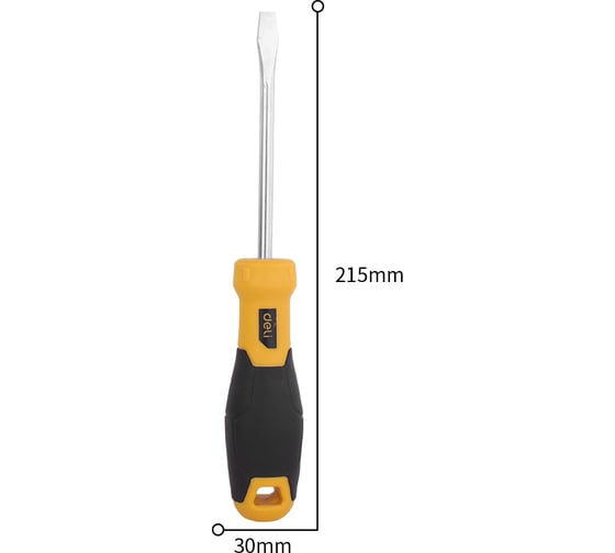 Шлицевая отвертка DELI SL6х100мм DL6361001 Cr-V, магнит, TPR+PP ручка 98353