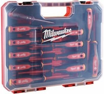 Набор трехгранных отверток VDE SL/PH/PZ/T + тестер напряжения - 12 ед. Milwaukee 4932479095