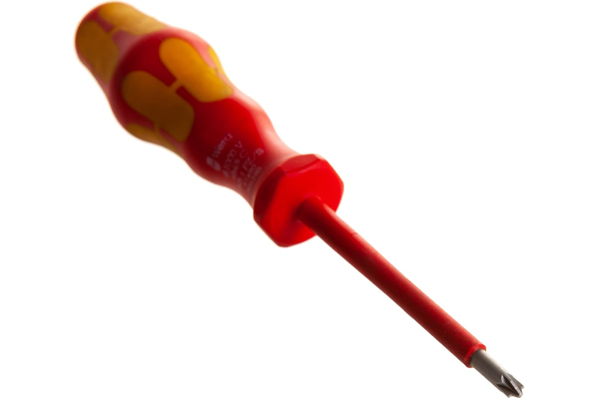 Отвертка диэлектрическая Wera, VDE, PZ/S 1х80 мм, WE-006190 - выгодная ...