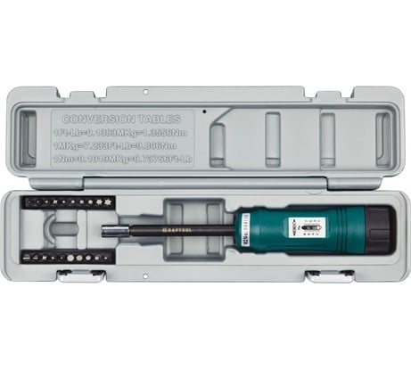 Динамометрическая отвертка со шкалой KRAFTOOL 1-8 Нм, регулируемая, в боксе 64030