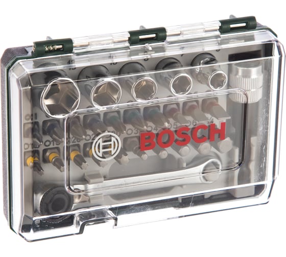 Набор бит с ключом-трещоткой (27 предметов) Bosch 2607017160