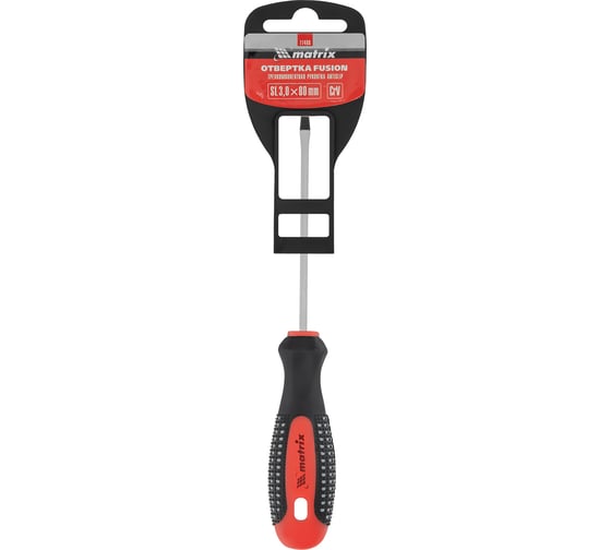 Отвертка SL3,0х80 мм MATRIX Fusion Anti slip 11406