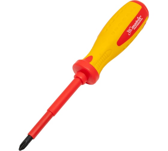 Диэлектрическая отвертка Insulated Ph2x100 мм MATRIX CrMo, до 1000 В PROFESSIONAL 12928