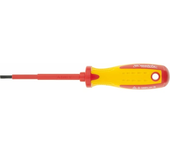 Отвертка Insulated SL3,0x80 мм MATRIX CrMo, до 1000 В, двухкомп. рукоятка// PROFESSIONAL 12914