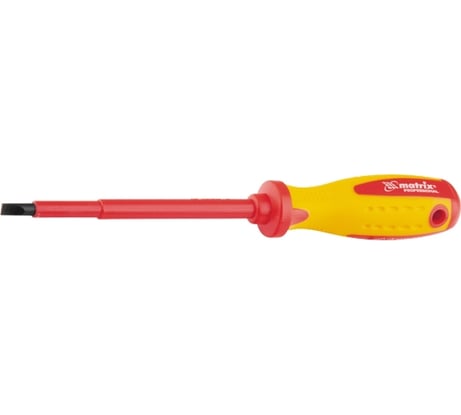 Отвертка Insulated SL4,0x100 мм MATRIX CrMo, до 1000 В, двухкомп.рукоятка// PROFESSIONAL 12916