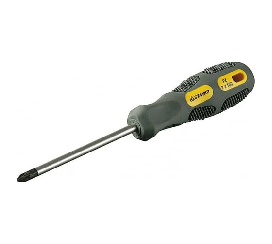 Отвертка PZ №2х100 мм MAX-GRIP Regular STAYER 25822-2-100 GF 1