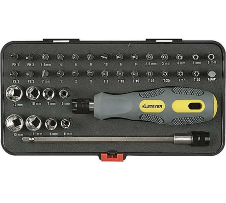 Отвертка MAX-GRIP в наборе со специальными битами 38 предметов STAYER 25929-H38 G