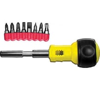 Реверсивная отвертка коротыш с 8 битами FIT DIY 56271