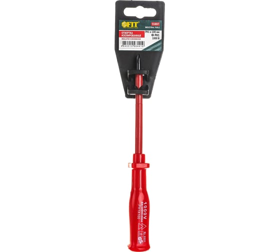 Крестовая изолированная отвертка РН 1х100 мм FIT IT 55807