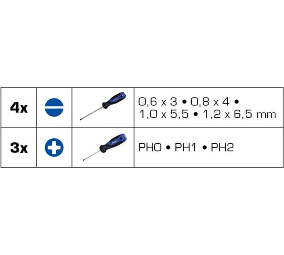 Набор отверток Brilliant Tools SL, РН, 7 шт. BT033007