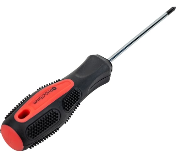 Крестовая отвертка GREPP PH0*75мм, CrV, 2х-компонентная рукоятка 202-013