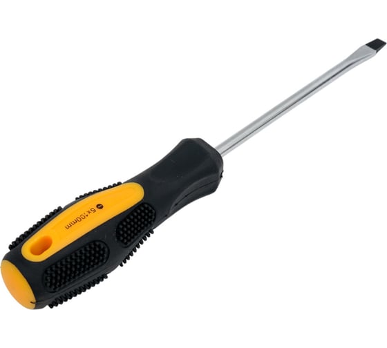 Шлицевая отвертка GREPP SL5*100мм, CrV, 2х-компонентная рукоятка 202-006