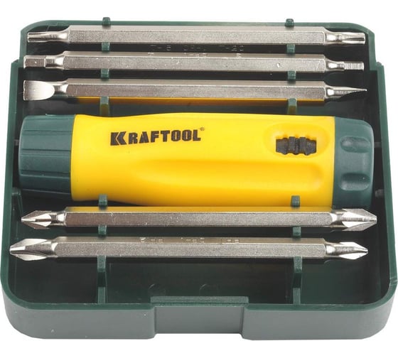 Реверсивная отвертка, 6 предметов KRAFTOOL 26141-H6 1