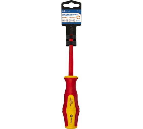 Диэлектрическая отвертка КОБАЛЬТ Ultra Grip FL/PZ-2x100 мм, CR-V, двухкомпонентная рукоятка 799-734