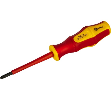 Диэлектрическая отвертка КОБАЛЬТ Ultra Grip FL/PZ-1x80 мм, CR-V, двухкомпонентная рукоятка 799-727