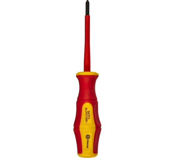 Диэлектрическая отвертка КОБАЛЬТ Ultra Grip FL/PZ-1x80 мм, CR-V, двухкомпонентная рукоятка 799-727