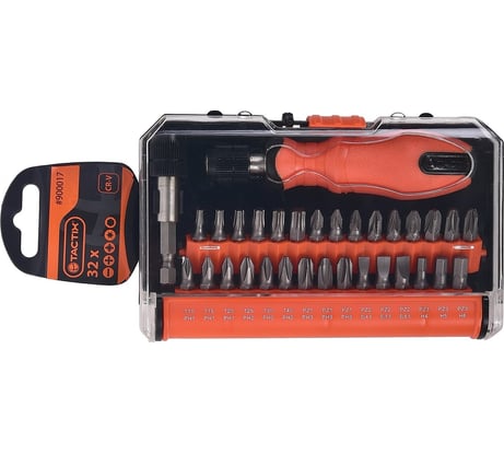 Набор вставок TACTIX из 32-х предметов, SL, PH, TORX 900017