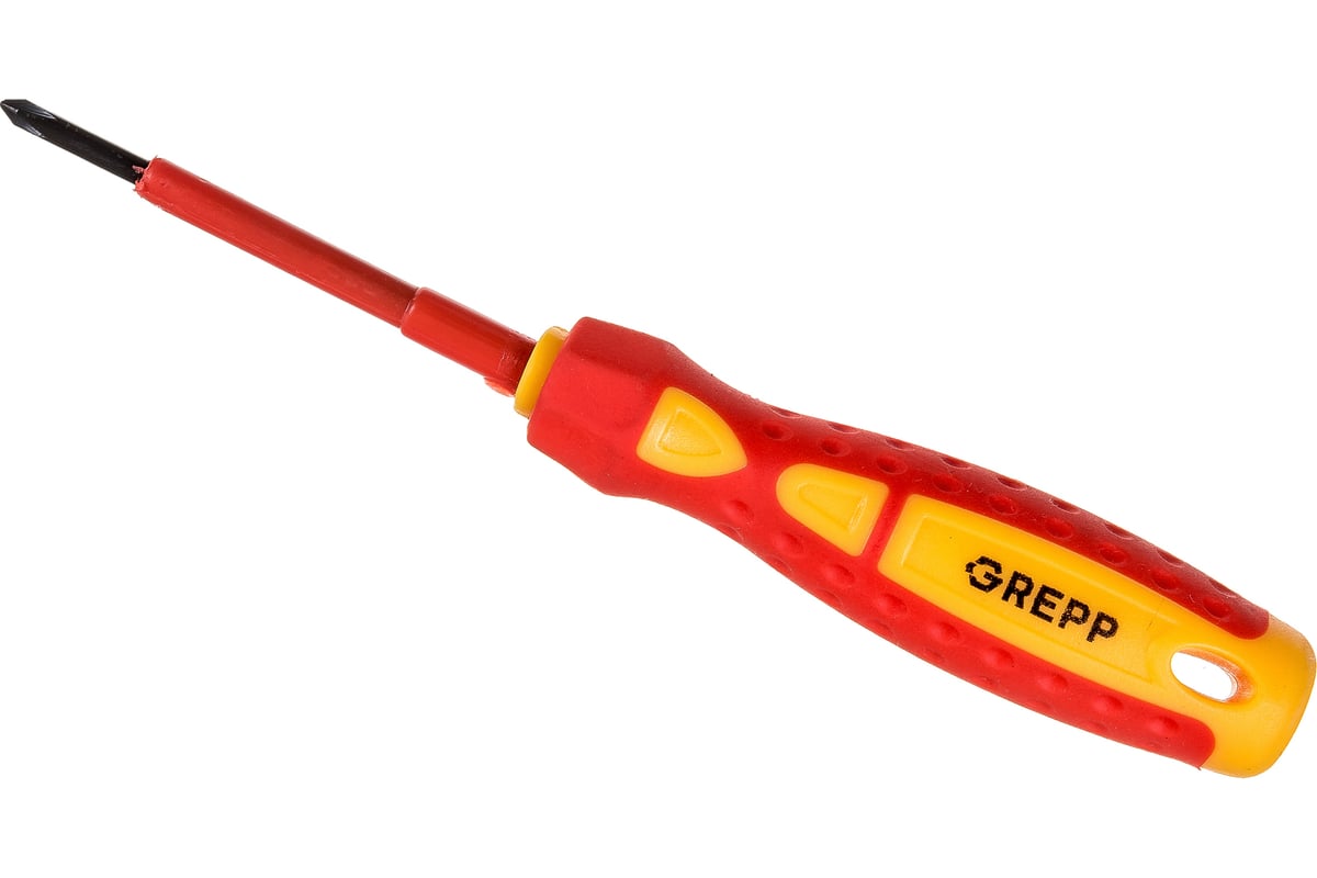 Крестовая диэлектрическая отвертка GREPP PH0х60 мм, CrV ...