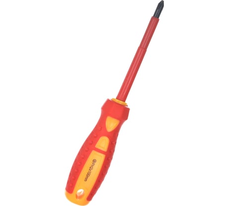 Крестовая диэлектрическая отвертка GREPP PH2х100 мм, CrV, двухкомпонентная рукоятка 202-032