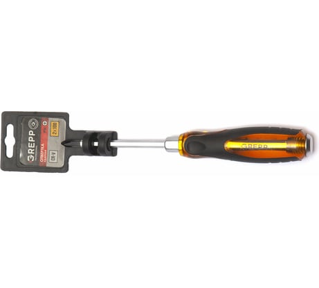 Крестовая ударная отвертка GREPP PH2х100 мм, CrV, двухкомпонентная рукоятка 202-040