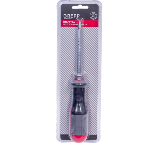 Двусторонняя отвертка GREPP PH2х100-SL6х100 мм, CrV, 3х комп.рукоятка 202-043