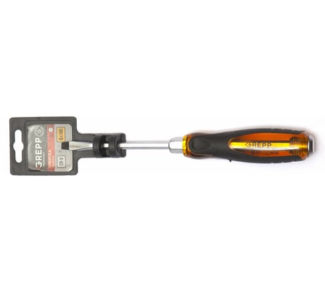 Шлицевая ударная отвертка GREPP SL6х100 мм, CrV, двухкомпонентная рукоятка 202-036