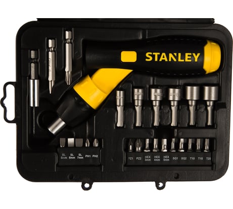 Отвертка со вставками 22 предмета в футляре Stanley 0-63-022