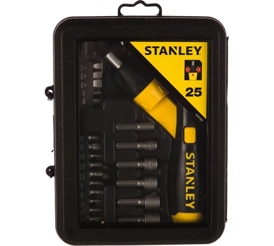 Отвертка со вставками 22 предмета в футляре Stanley 0-63-022