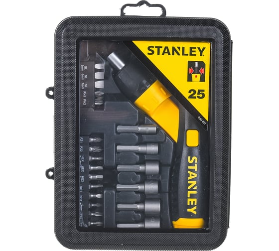 Отвертка со вставками 22 предмета в футляре Stanley 0-63-022