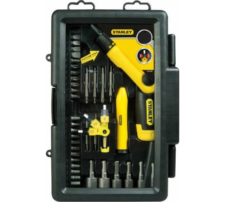 Отвертка со вставками 38 предметов в футляре Stanley 0-63-038