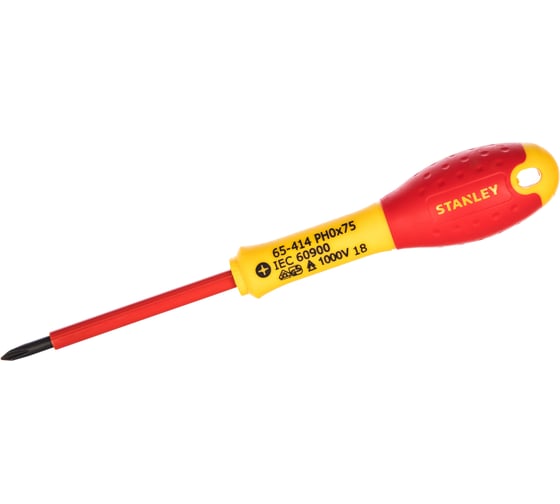 Диэлектрическая отвертка FATMAX 1000V PH0х75 мм Stanley 0-65-414
