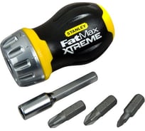 Отвертка с храповым механизмом + 6 вставок FatMax®Xtreme™ Multibit Stubby Stanley 0-69-221