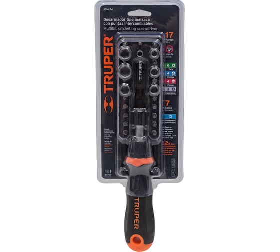 Отвертка с трещоткой и битами Truper JDM-24 18222