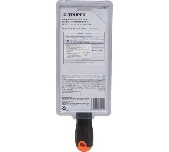 Отвертка с трещоткой и битами Truper JDM-24 18222