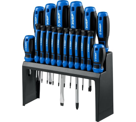 Набор отверток ЗУБР Профессионал-18 в держателе, 18 шт. 25242