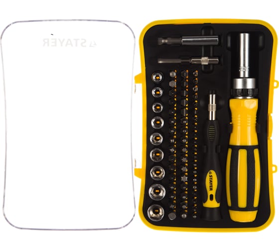 Набор насадок с реверсивной отверткой 65 предметов STAYER MASTER 25310-H65
