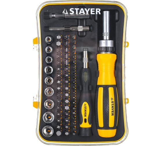 Набор насадок с реверсивной отверткой 65 предметов STAYER MASTER 25310-H65