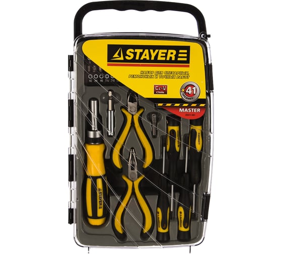 Набор насадок с реверсивной отверткой 41 предмет STAYER MASTER 25311-H41