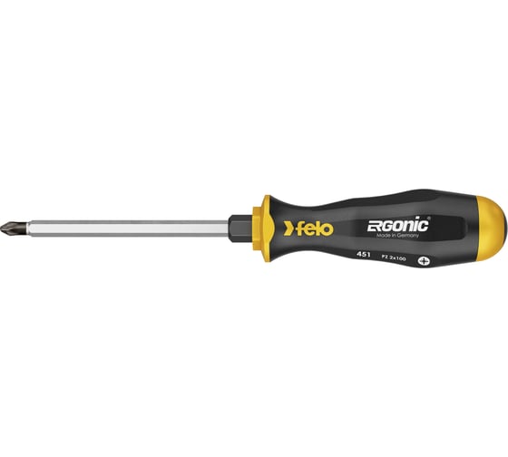 Ударная крестовая отвертка Felo Ergonic PZ2x100 45120340