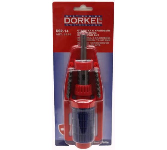Отвертка с храповым механизмом и набором бит Dorkel DSR-14 DS-3236 1