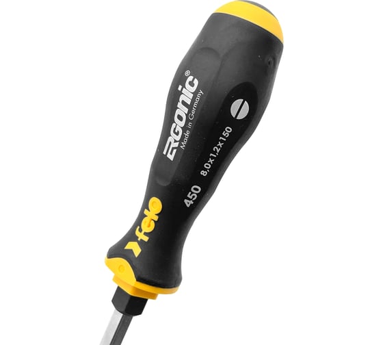 Плоская шлицевая ударная отвертка Felo Ergonic 8,0x1,2x150 45008040