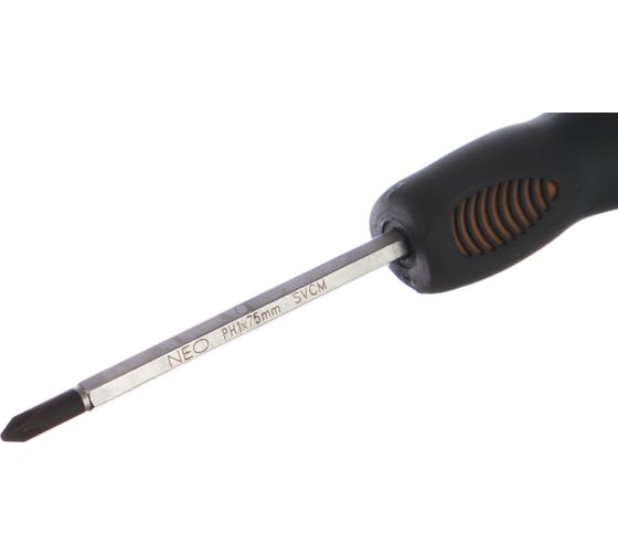 Крестовая ударная отвертка NEO Tools PH1x75 мм CrMo 04-027