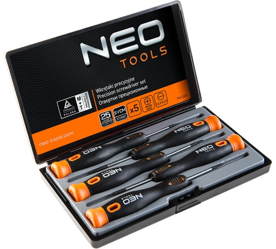 Набор прецизионных отверток NEO Tools 5 шт CrMo 04-225 1